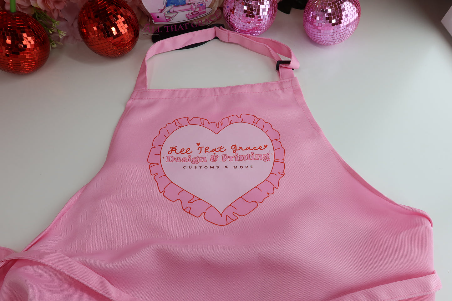 Custom Dtf Logo Bib Aprons with 2 Pockets Cooking/ Crafting/Baking
