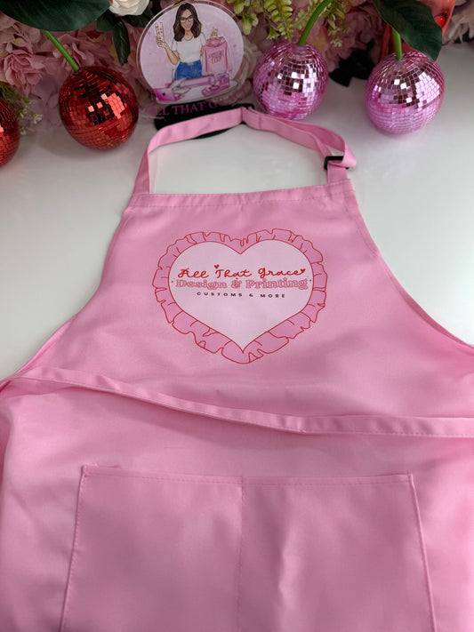 Custom Dtf Logo Bib Aprons with 2 Pockets Cooking/ Crafting/Baking