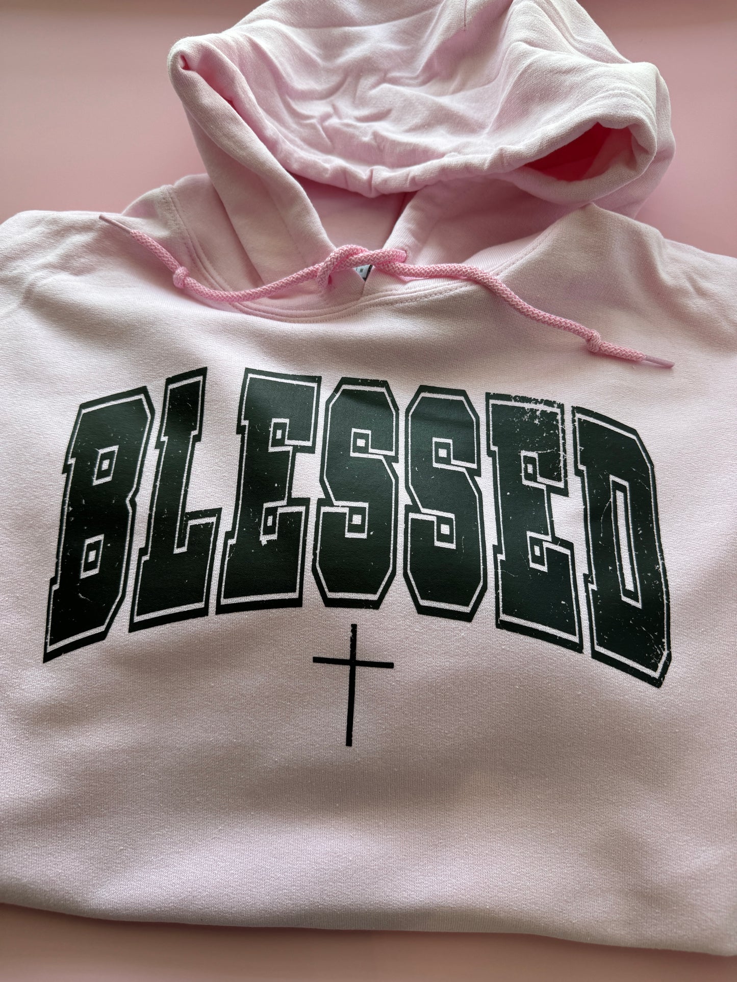 Blessed Hoodie In Light Pink Unisex Size