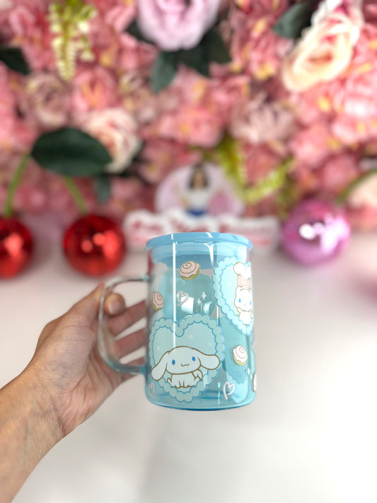 Cinna Radiant Glass Mug in Blue 16oz