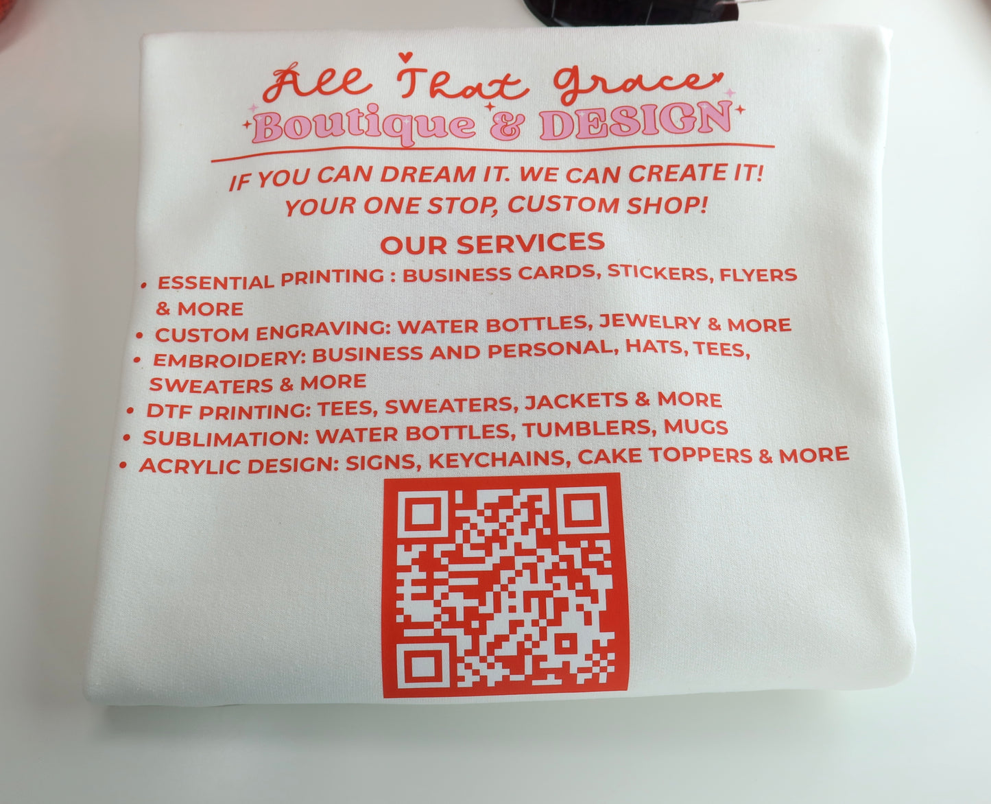 Custom Business Logo & QR Code Crewneck Sweater