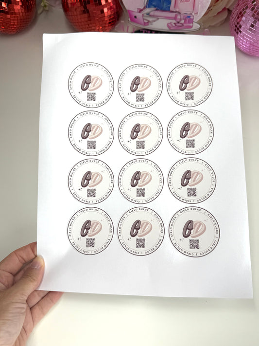 Custom Logo Round Sticker Sheet