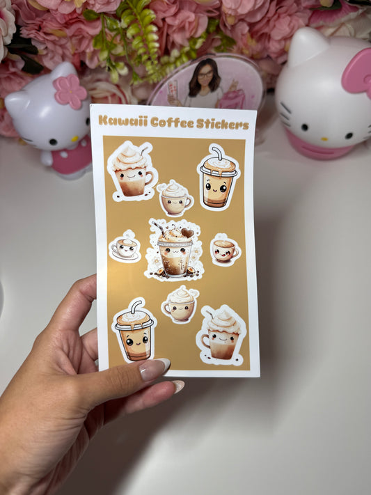 Kawaii Coffee Sticker Sheet