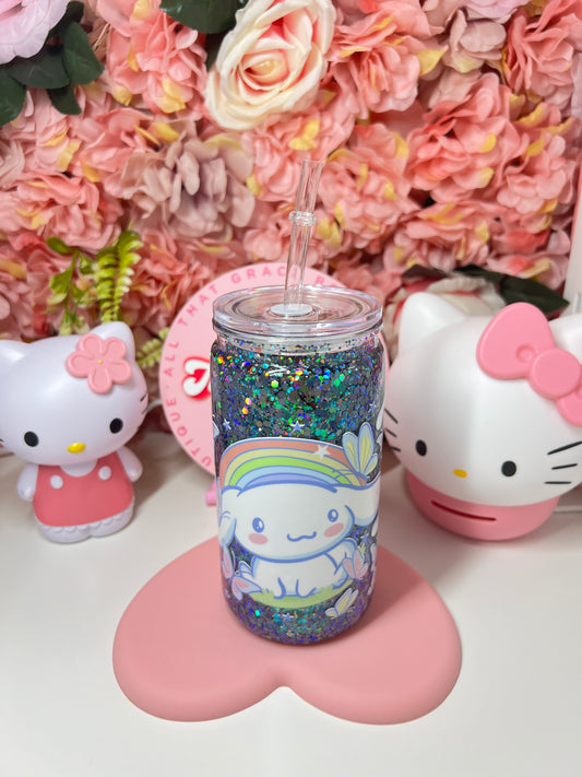 Cinna Blue Glitter Acrylic Cup