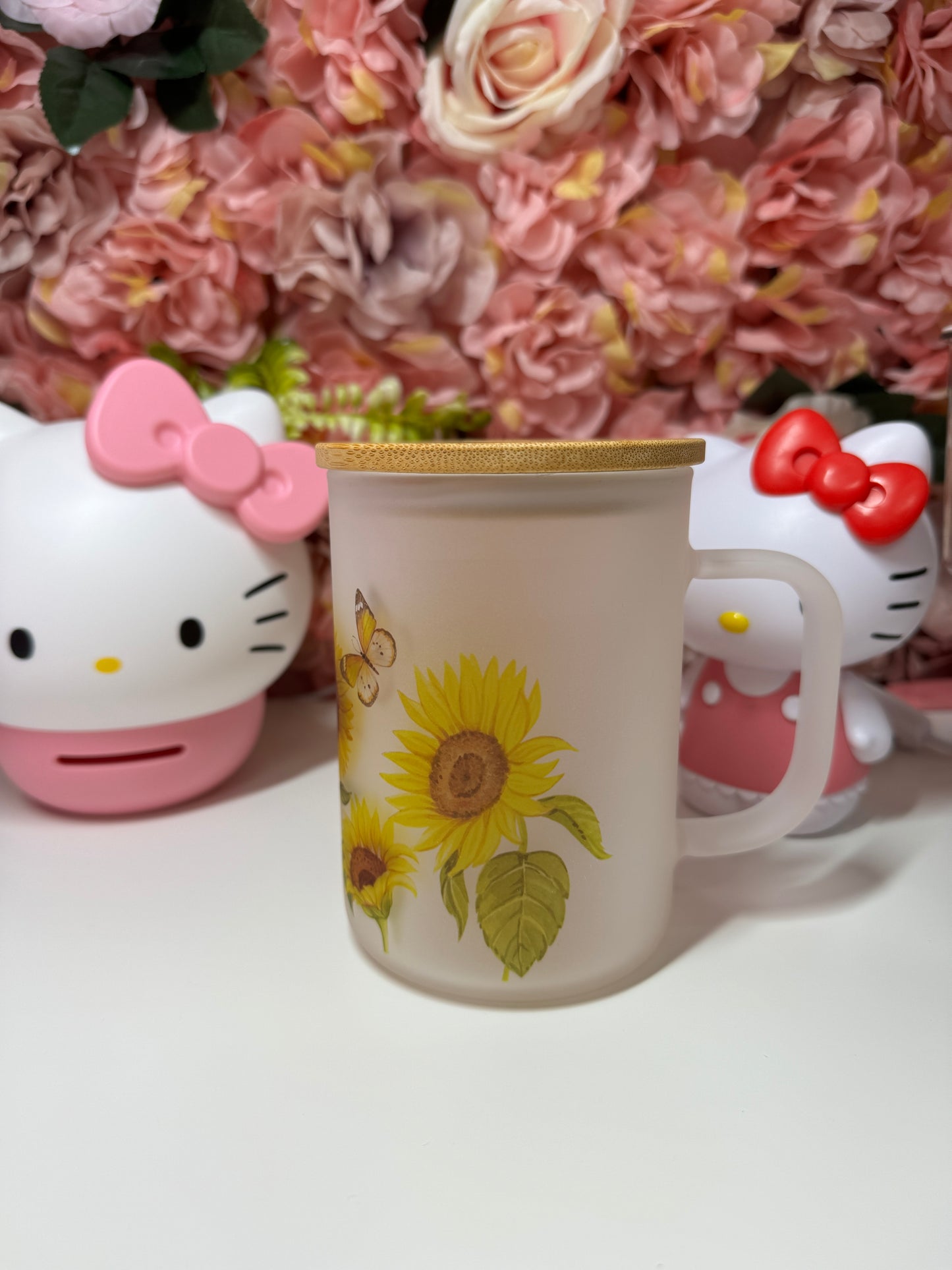 Sunflowers and Butterflies Frosted Mug