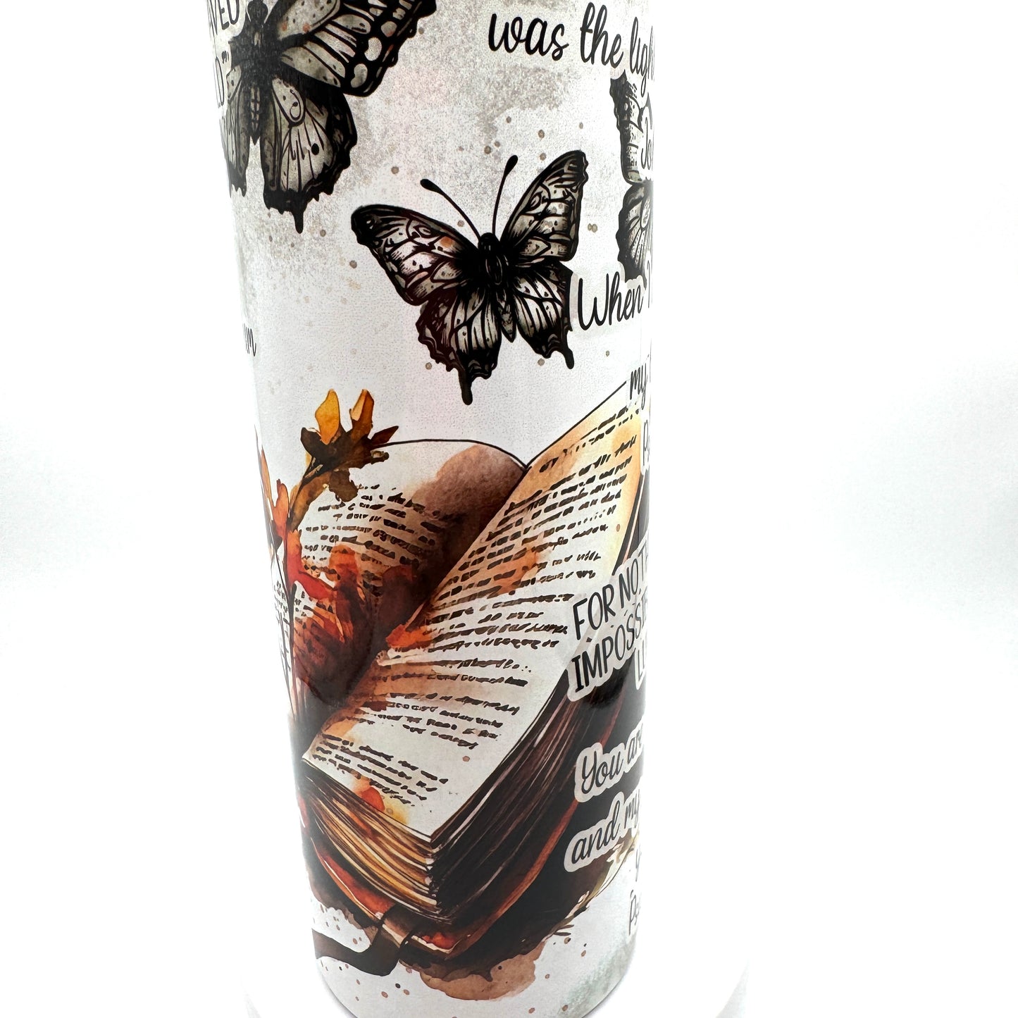 Butterfly and Bible Verse 20oz Stainless Steel Tumbler Christian and Faith