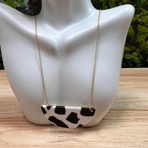 Hand Made Polymar Clay Necklace With Nickle Free Gold Chain