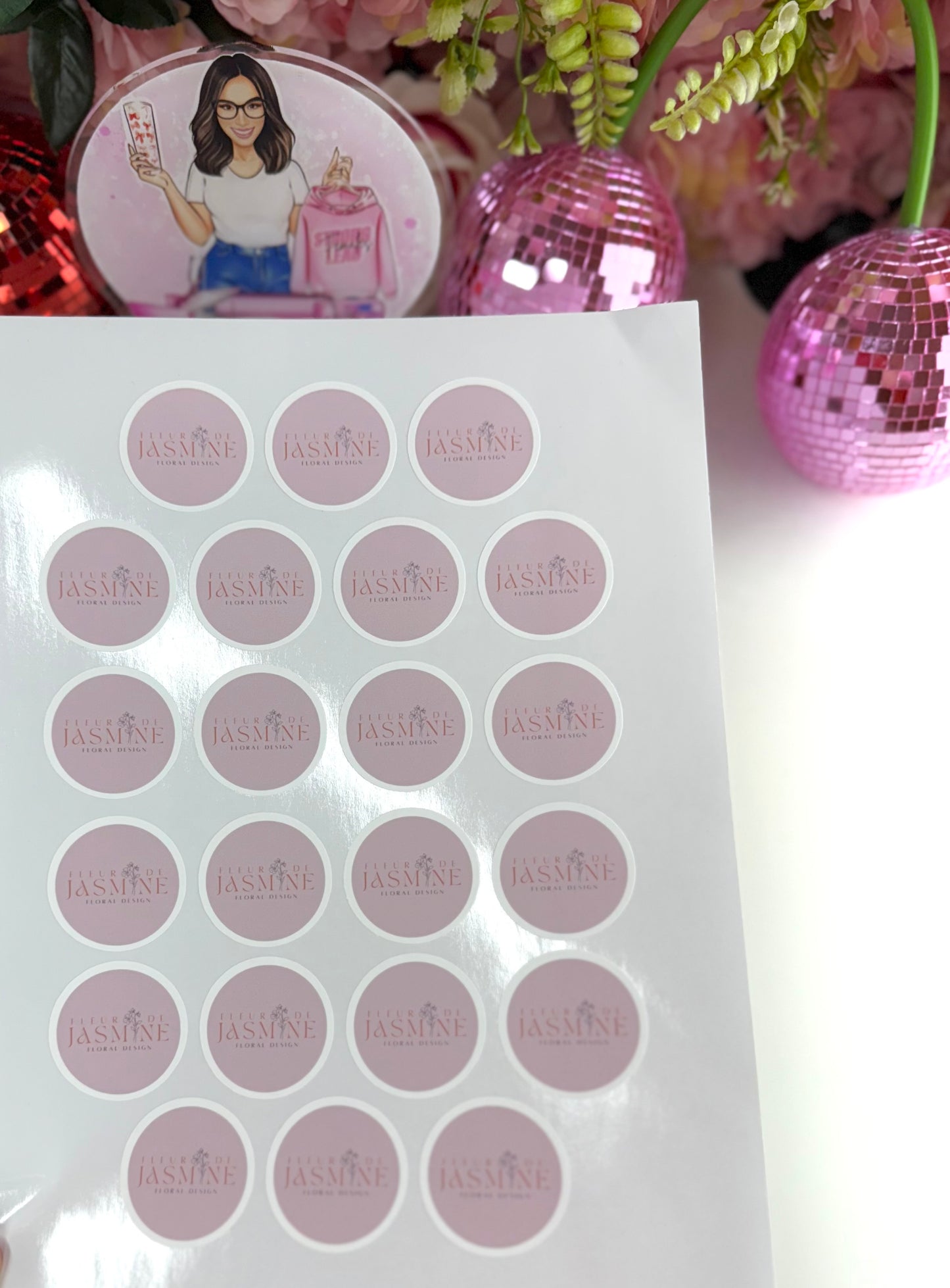 Custom Logo Round Sticker Sheet