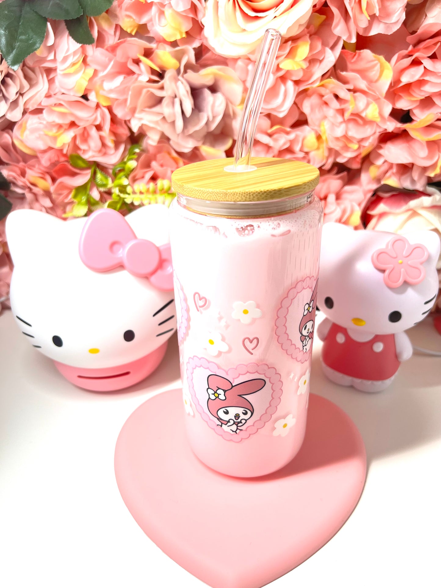 Melody Heart Pink Snow Globe