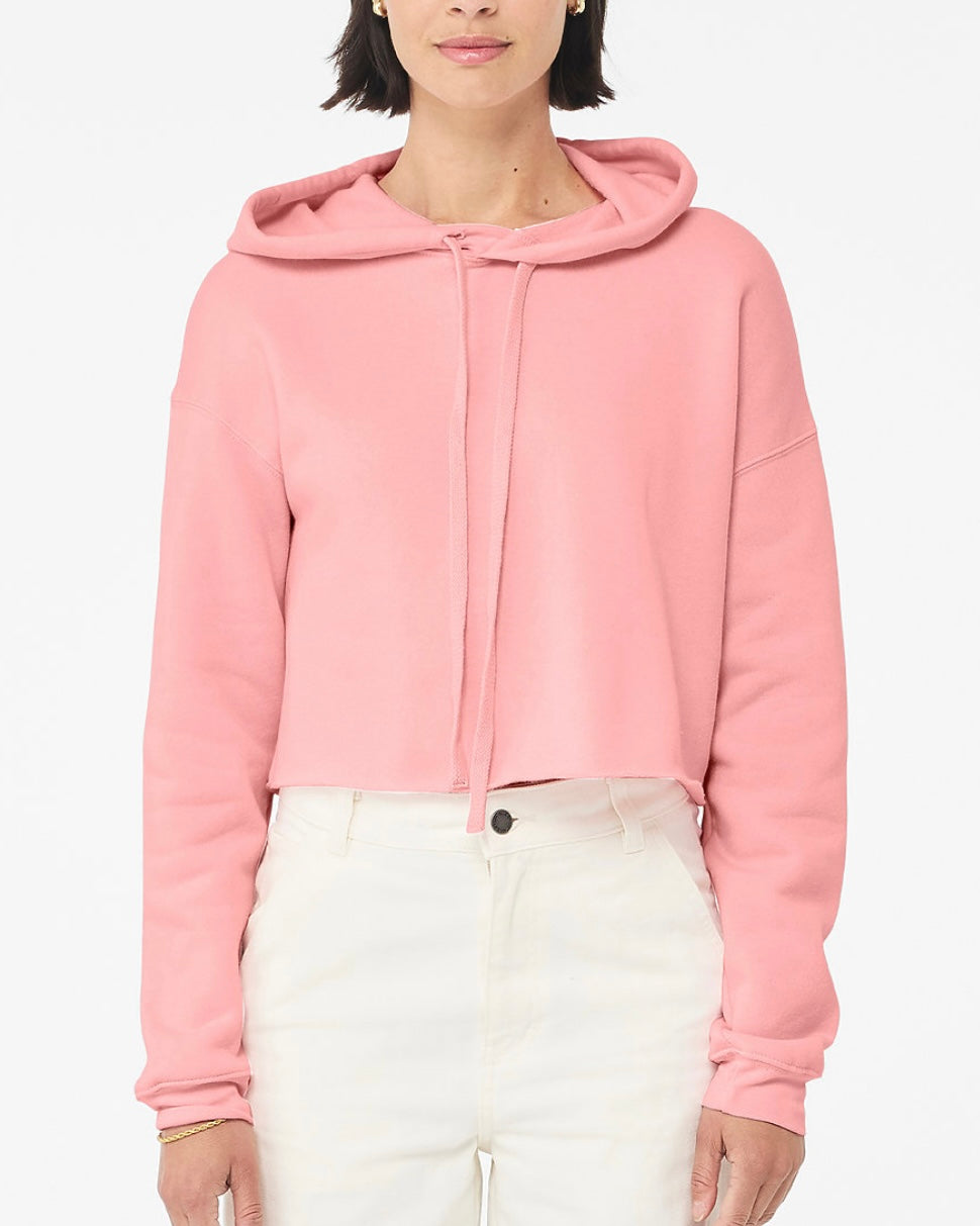 MAMA Cropped Hoodie in Pink