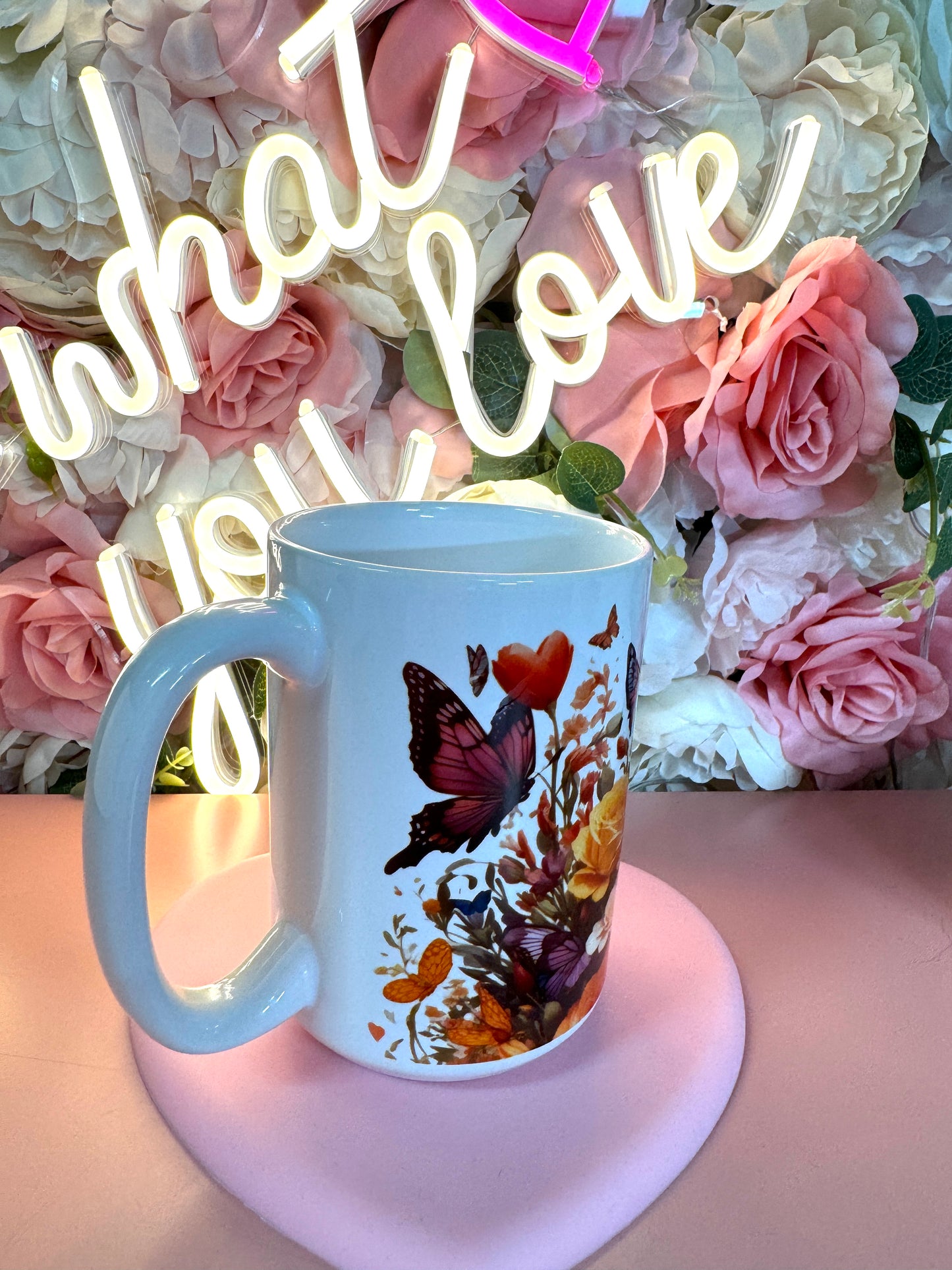 Spring Garden Flower, Bird, Butterfly 15oz Mug