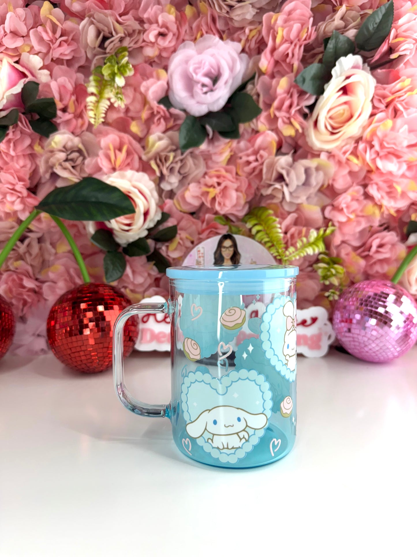 Cinna Radiant Glass Mug in Blue  16oz