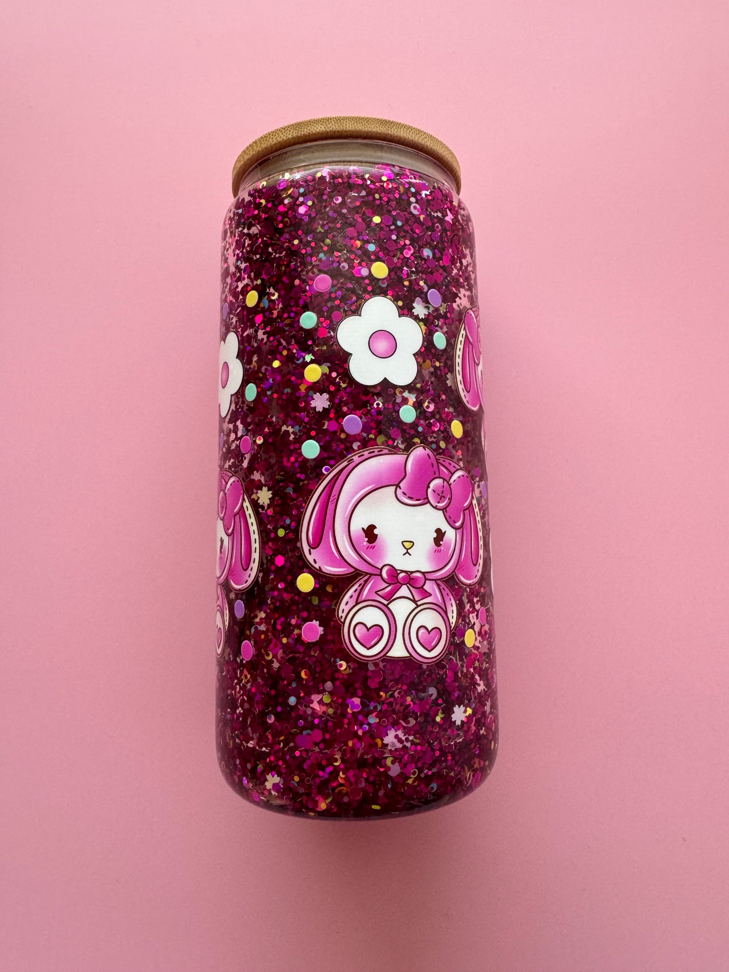 Melody Kawaii Pink Snow Globe 16oz Libby Can