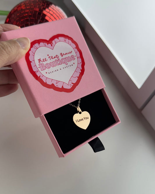 Custom Engraved Heart Pendant Necklace