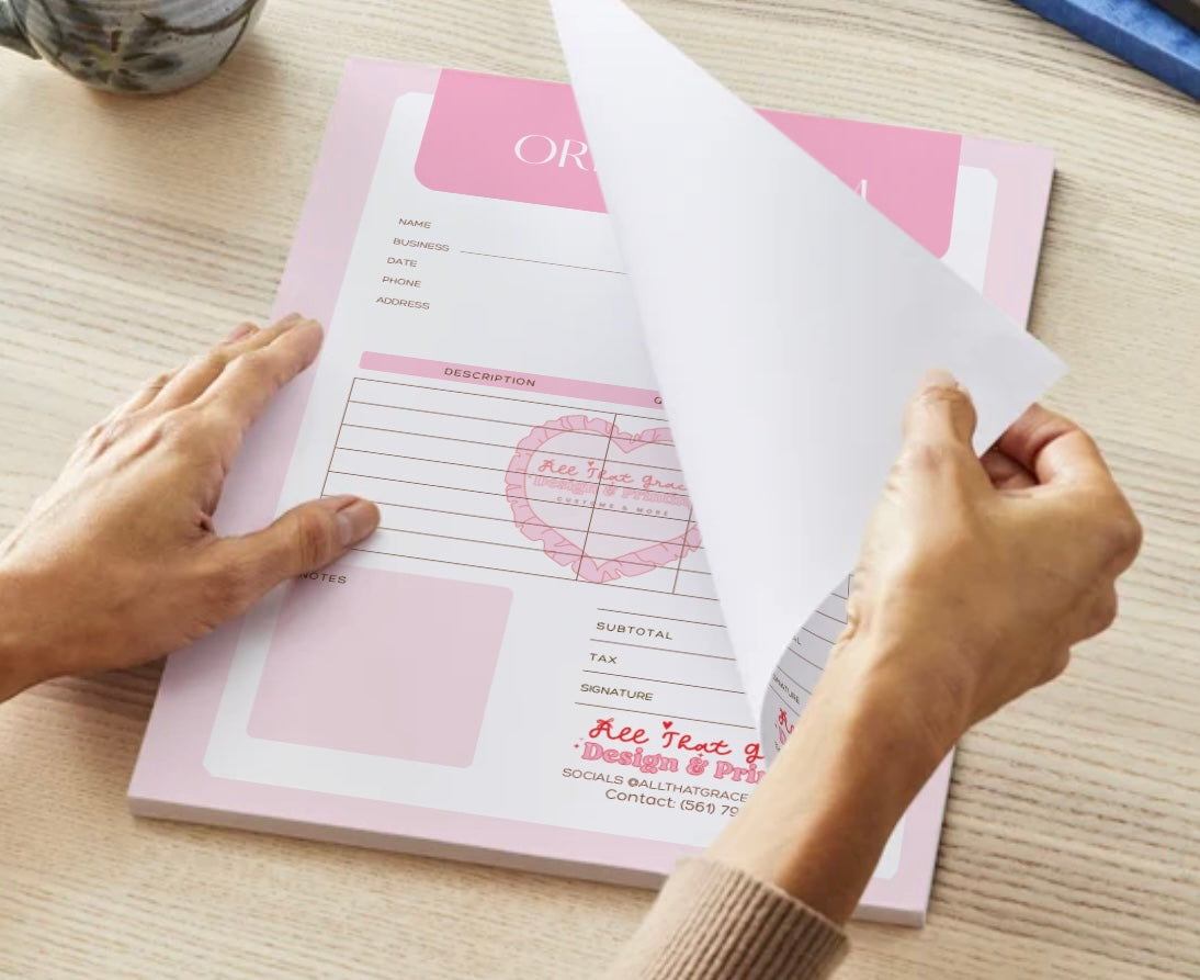 Custom Order Form Notepad