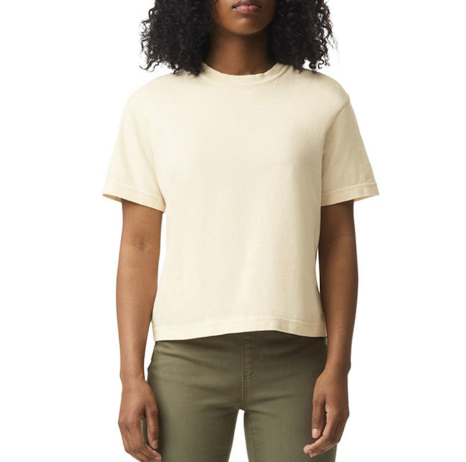 Take Care of Yourself Self Care Retro Boxy Fit Tee in Ivory