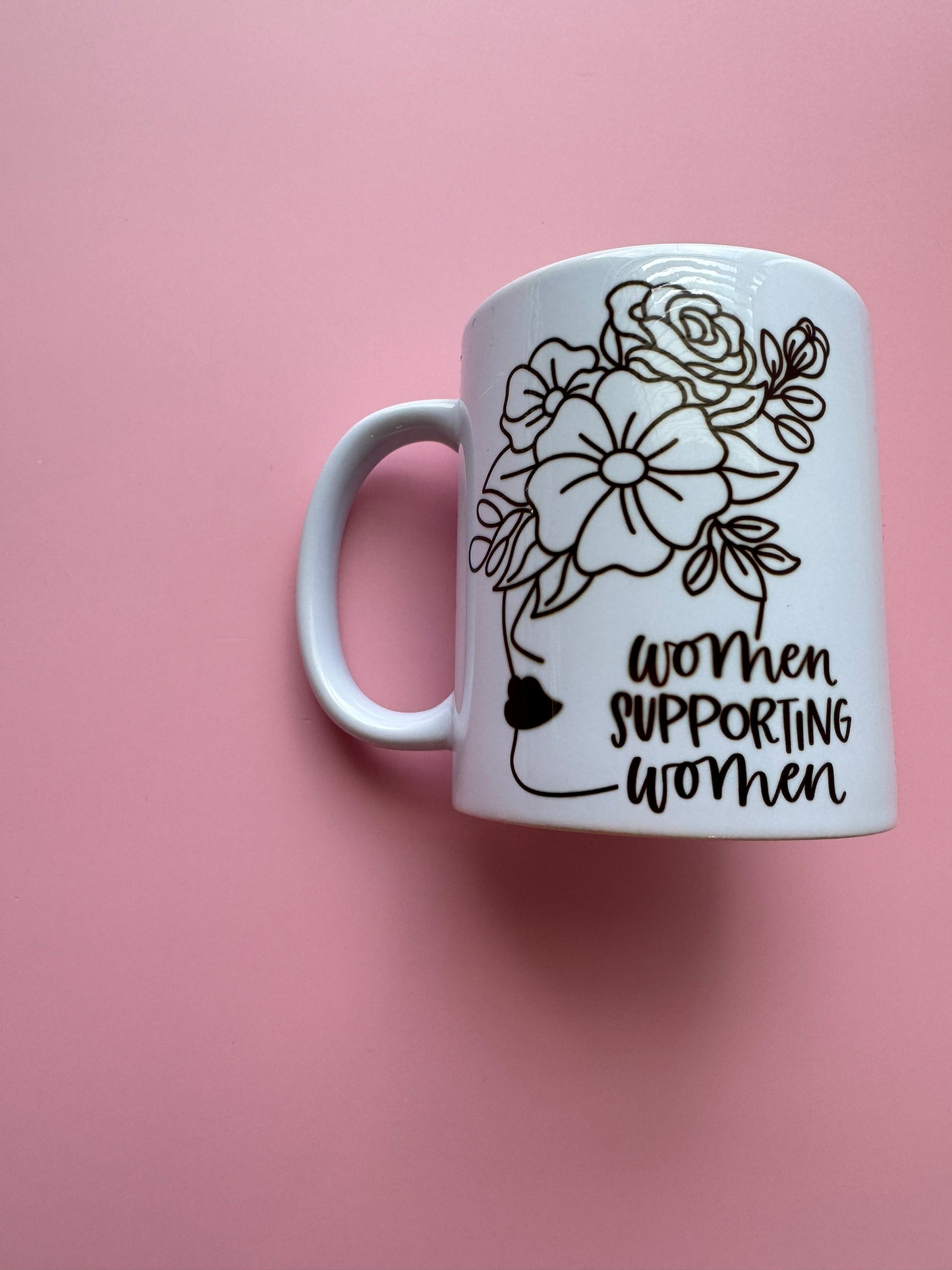 Women Supporting Women Floral and Face Silhouette Mug