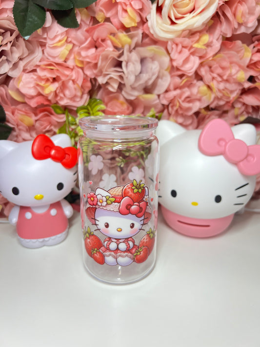 Strawberry Cat Spring Acrylic Libby Cup 16oz