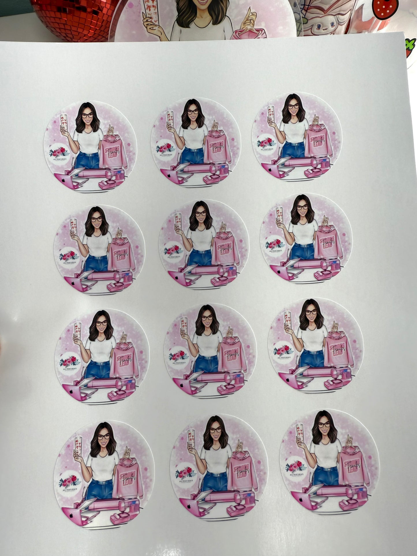 Custom Logo Round Sticker Sheet