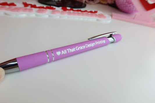 Engraved Rubber Inkling Ballpoint Pen With Stylus