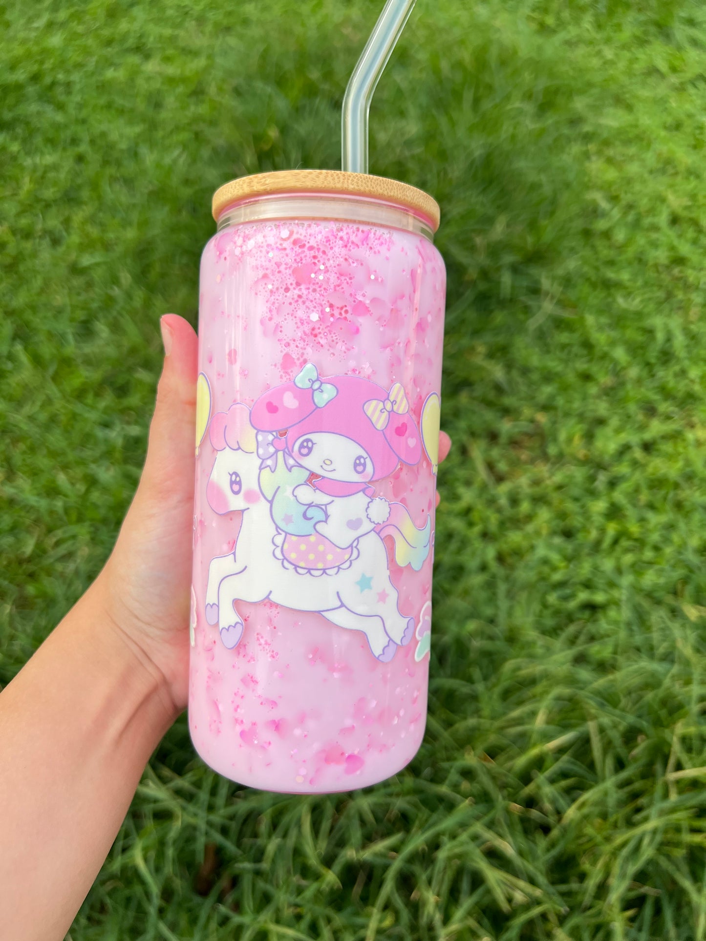 Melody Pink Kawaii Snow-globe Libby Glass Cup