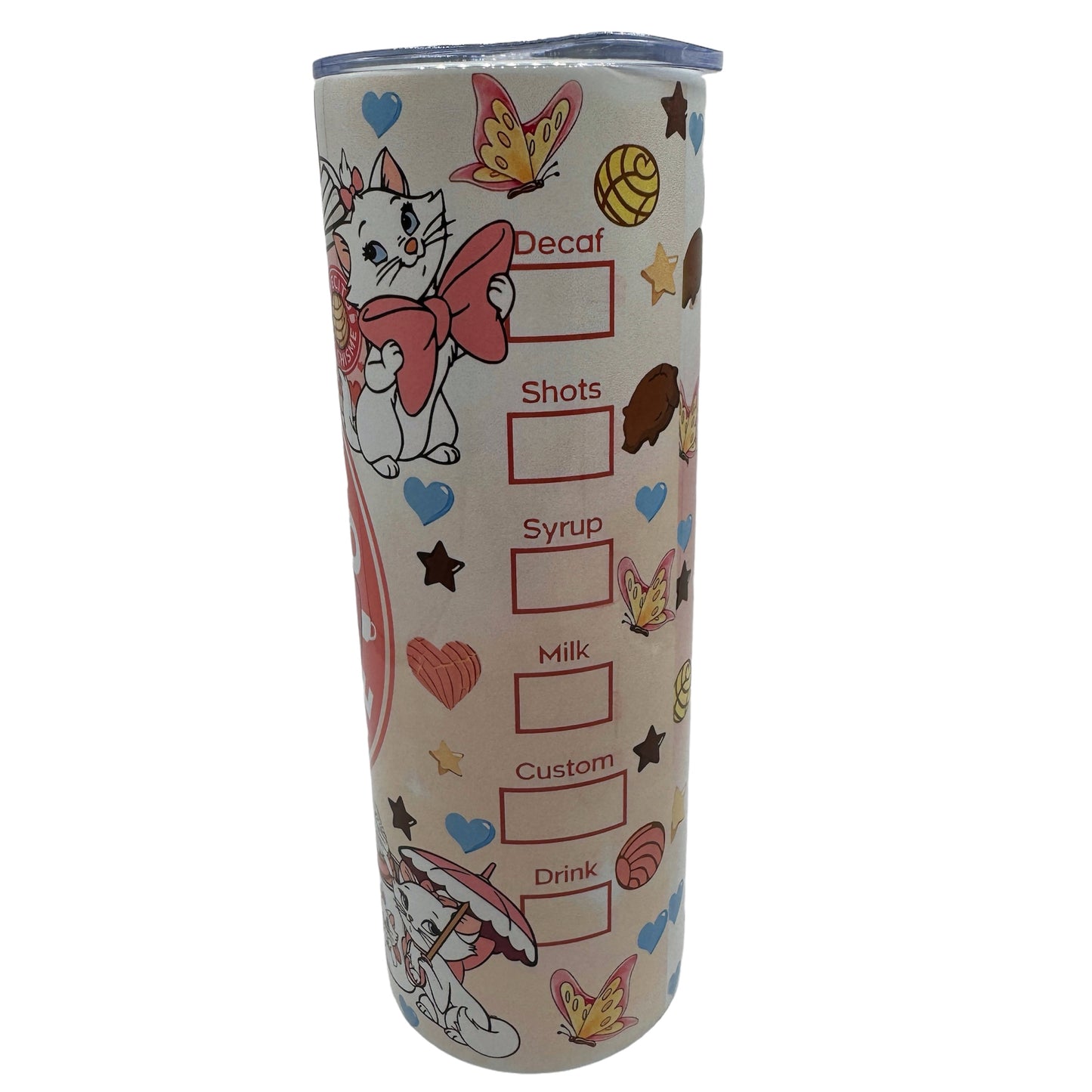 Cafecito y Chisme Marie The Cat From The Aristocats Starbucks Tumbler 20oz Skinny Cup