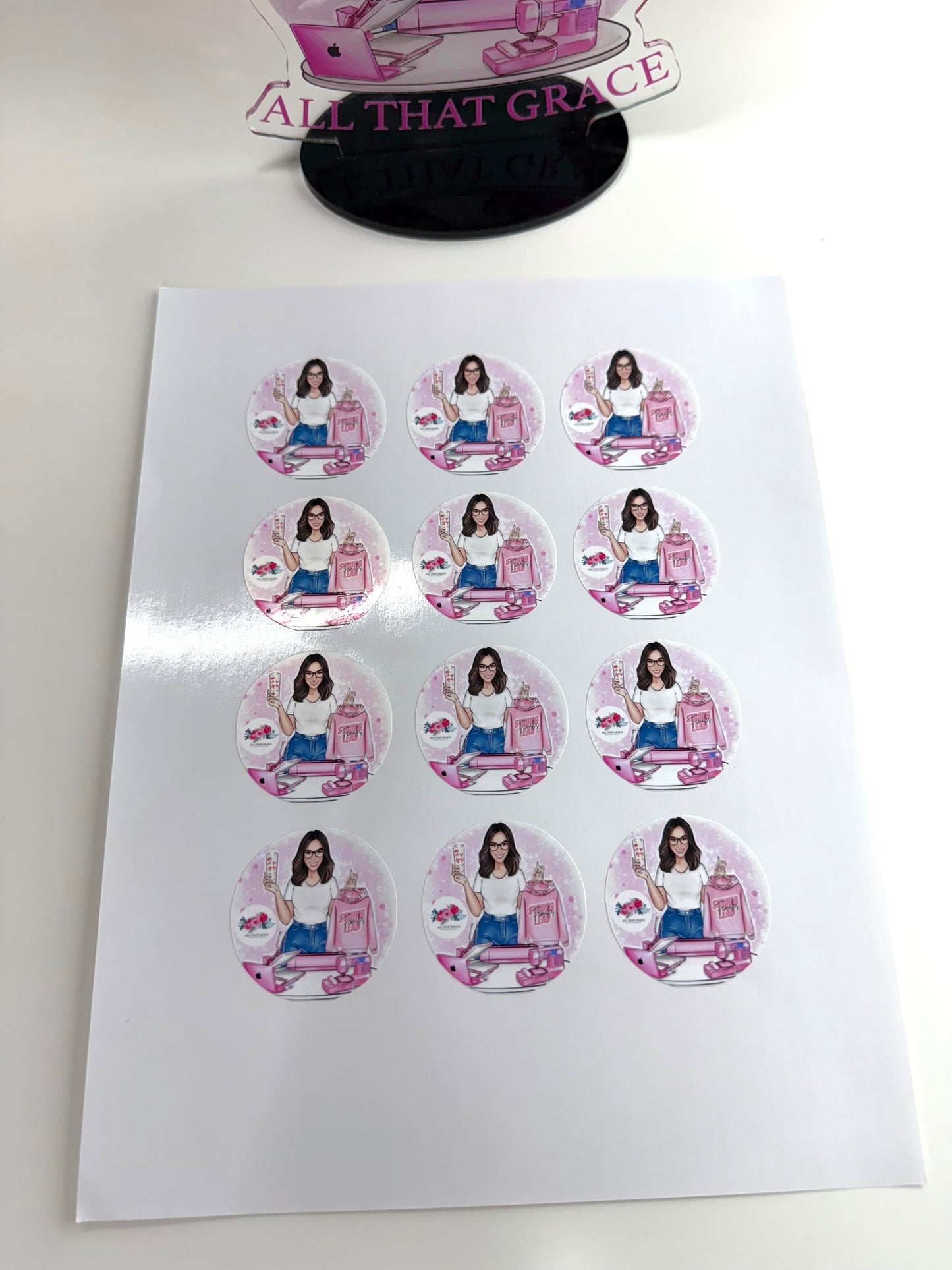 Custom Logo Round Sticker Sheet