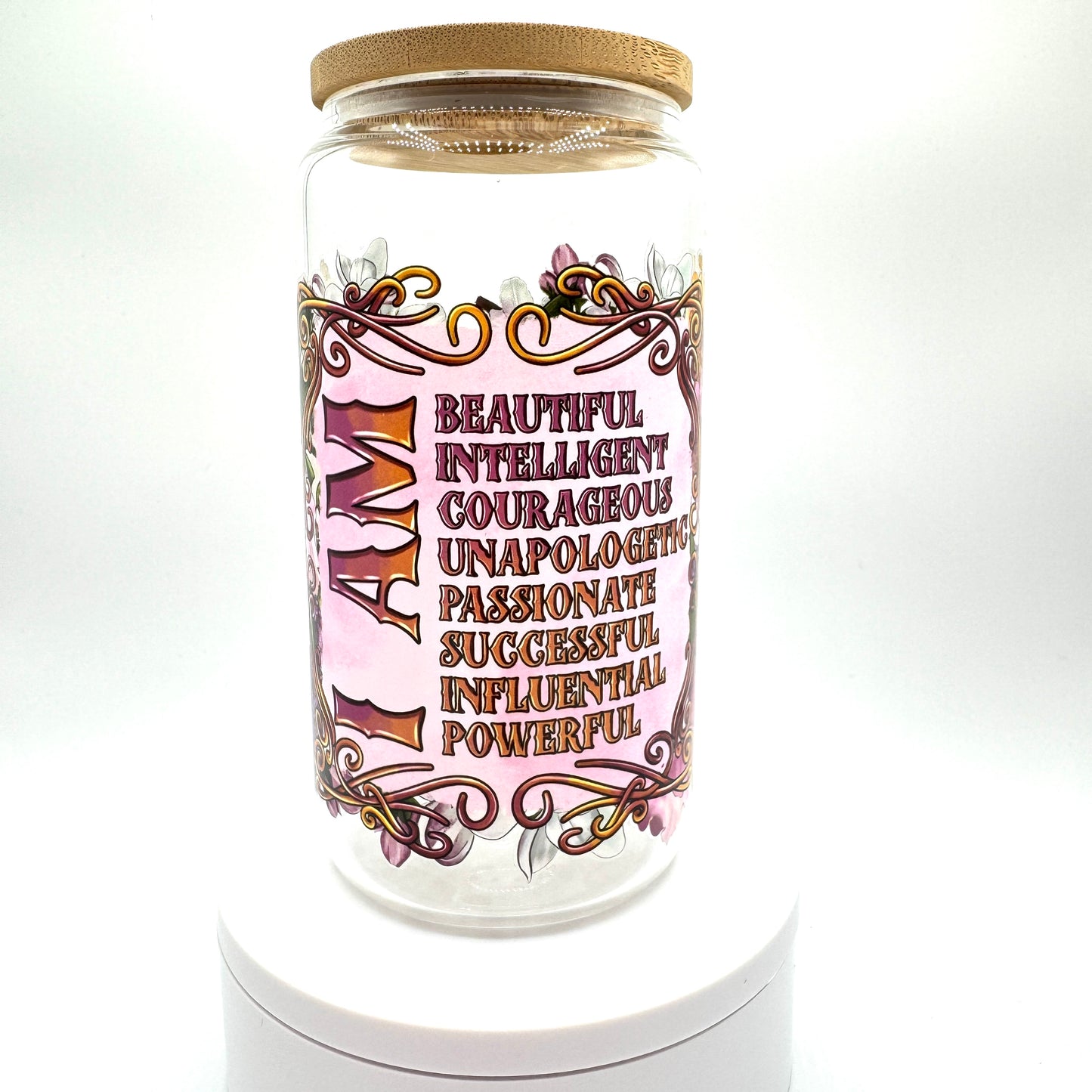 I Am Affirmations Glass Libby 16oz Cup