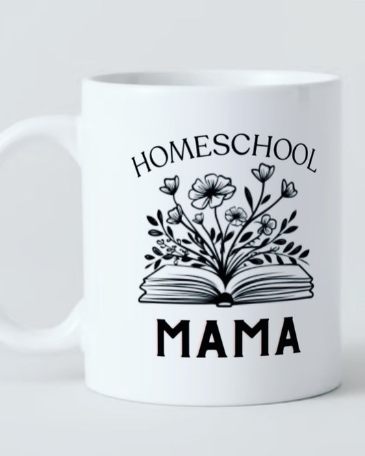 Homeschool Mama Floral Minimalist 11oz Ceramic Mug