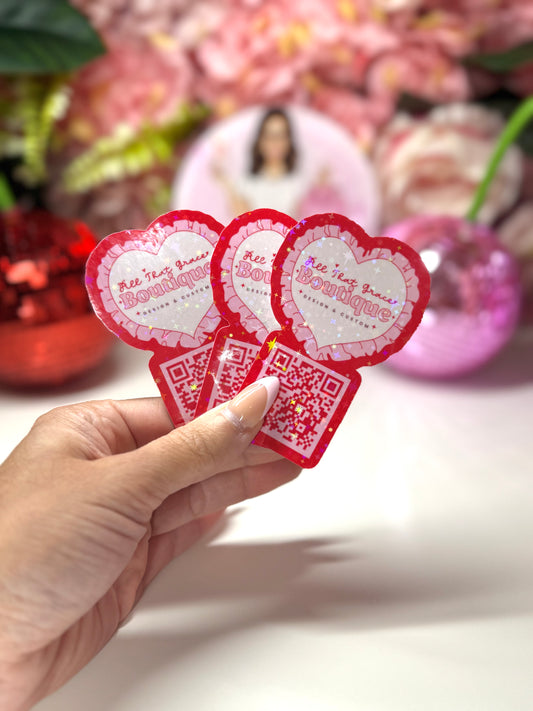 Custom Business Logo QR Code Cut Out Qr Sticker