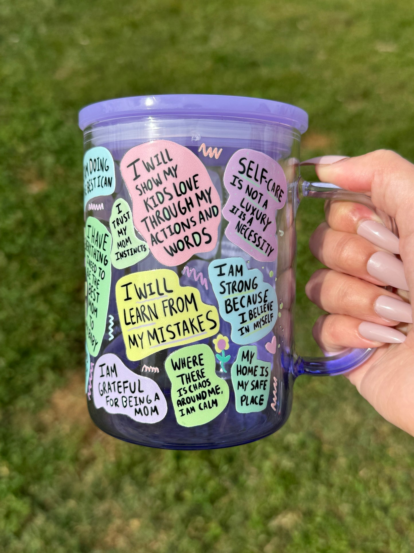 Mom Daily Affirmations Gradient Purple Mug