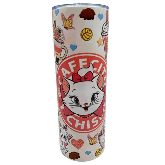 Cafecito y Chisme Marie The Cat From The Aristocats Starbucks Tumbler 20oz Skinny Cup