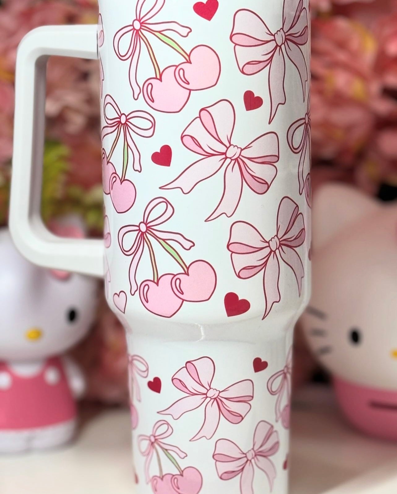 Cherry Coquette Pink Heart 40oz Tumbler