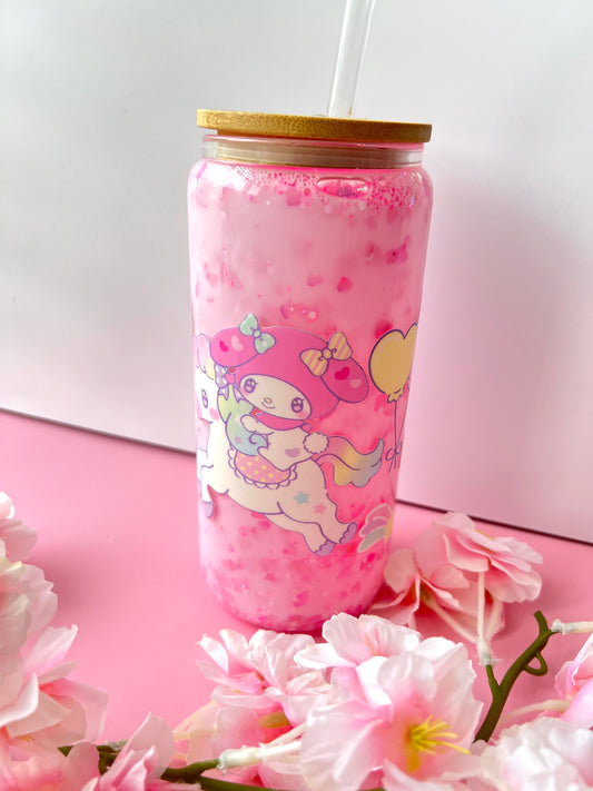 Melody Pink Kawaii Snow-globe Libby Glass Cup