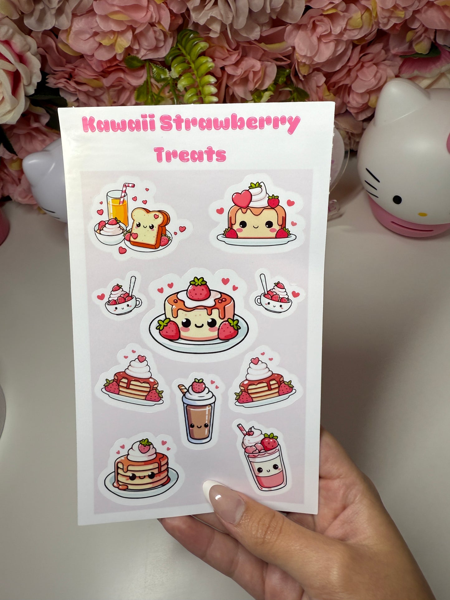 Kawaii Strawberry Treats Sticker Sheet