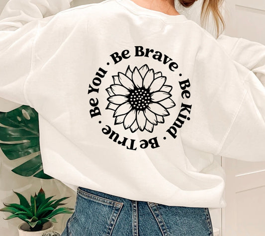 Be You Crew Neck Drop Shoulder Sweater in White