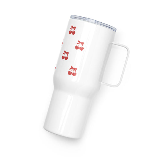 Cherry Coquette Travel mug with a handle