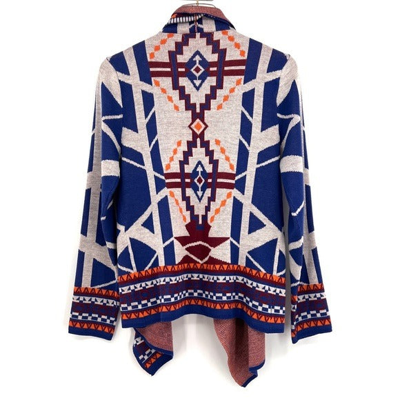 Flying Tomato Aztec Water Fall Cardigan Size Medium