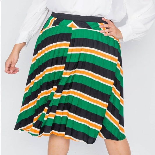 Do+ Be Green Plus Size Stripped Skirt 1x,2x,3x NWT
