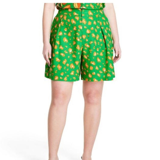 Tabitha Brown for Target Women's Leopard Print Shorts Green/Orange Sz Small NWT