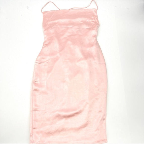 SUPERDOWN Billie Drape Midi Dress In Blush Pink Size Medium NWT