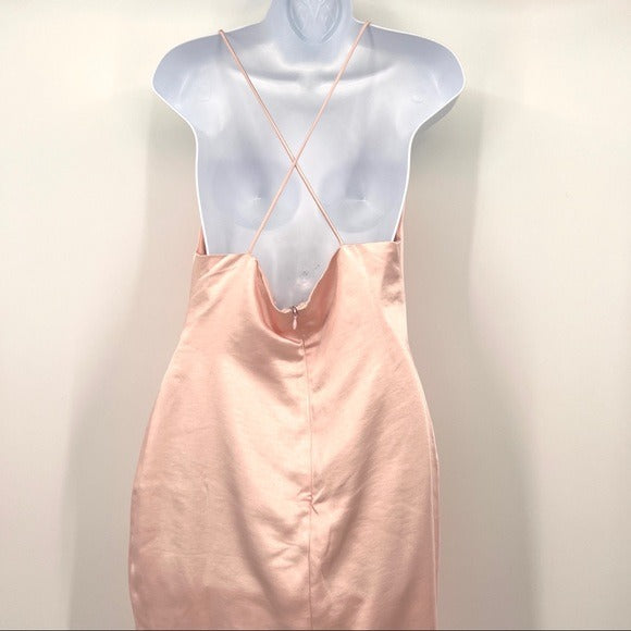 SUPERDOWN Billie Drape Midi Dress In Blush Pink Size Medium NWT