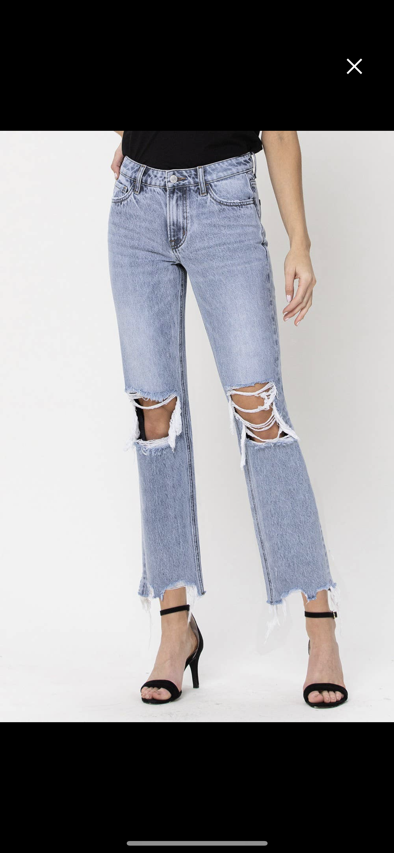 Ashley Distressed Vervet 90's Straight Crop Jeans