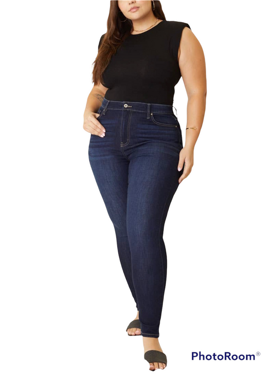 Kan Can Plus Size High Waisted Skinny Jeans