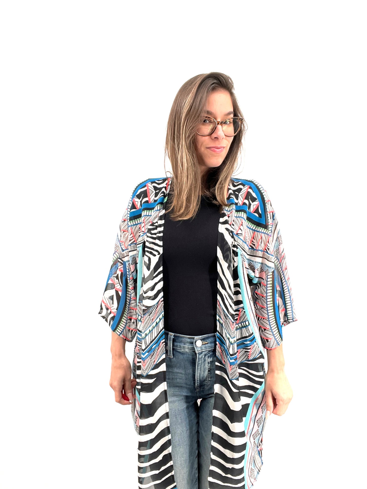 Express Zebra Print Kimono Size Xs