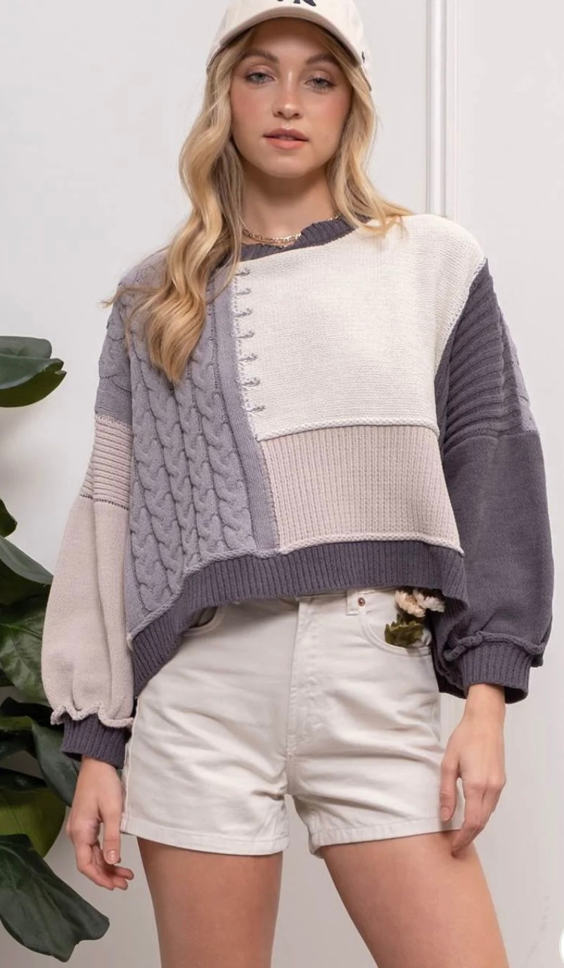 Boho Color Block Sweater