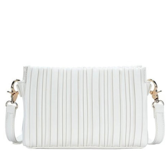 Pleated Bone Shoulder Bag