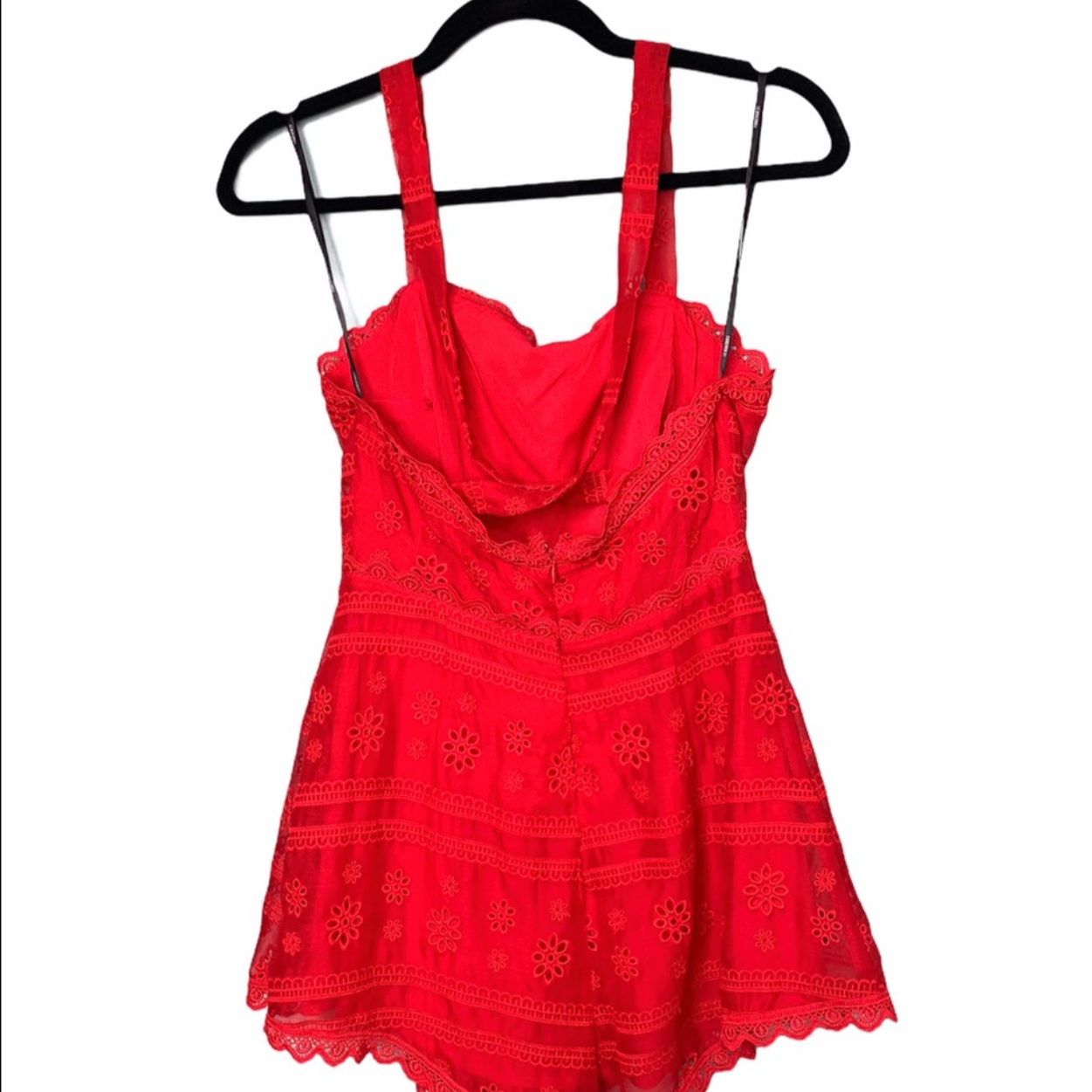 XXI Red Eyelet Romper Size Small