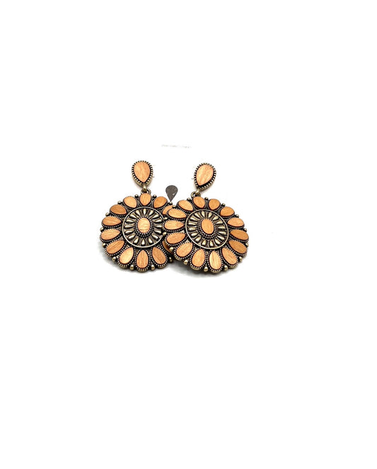 Brooch Earrings in Brown