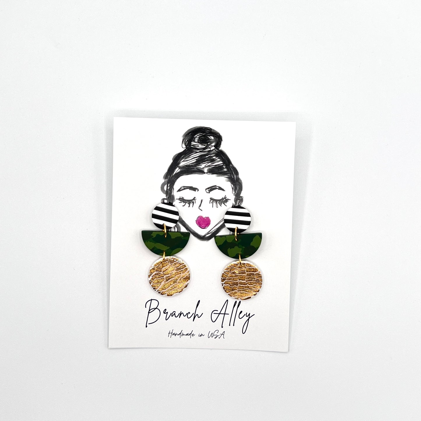 Camo Party Earrings by Branch Alley